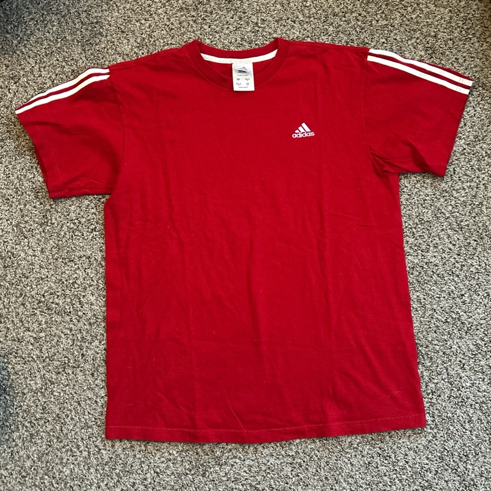 large red adidas t shirt